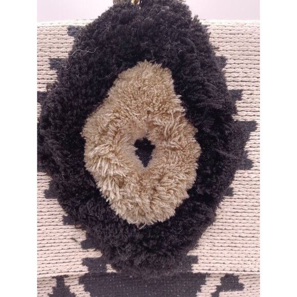 America & Beyond Aztec Tribal Hand Woven Clutch with Silvertone Crossbody Chain